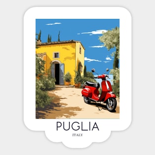 A Pop Art Travel Print of Puglia - Italy Sticker